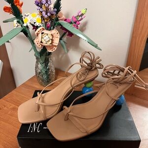 INC International Concepts Women's Beige Strappy Heels